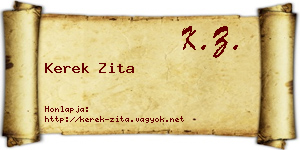 Kerek Zita névjegykártya